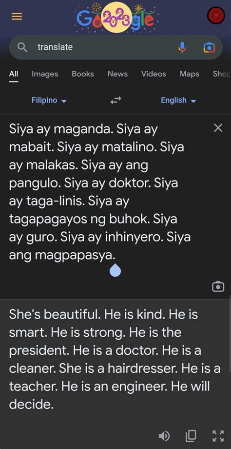 Translate optimal condition of your in Tagalog in context.